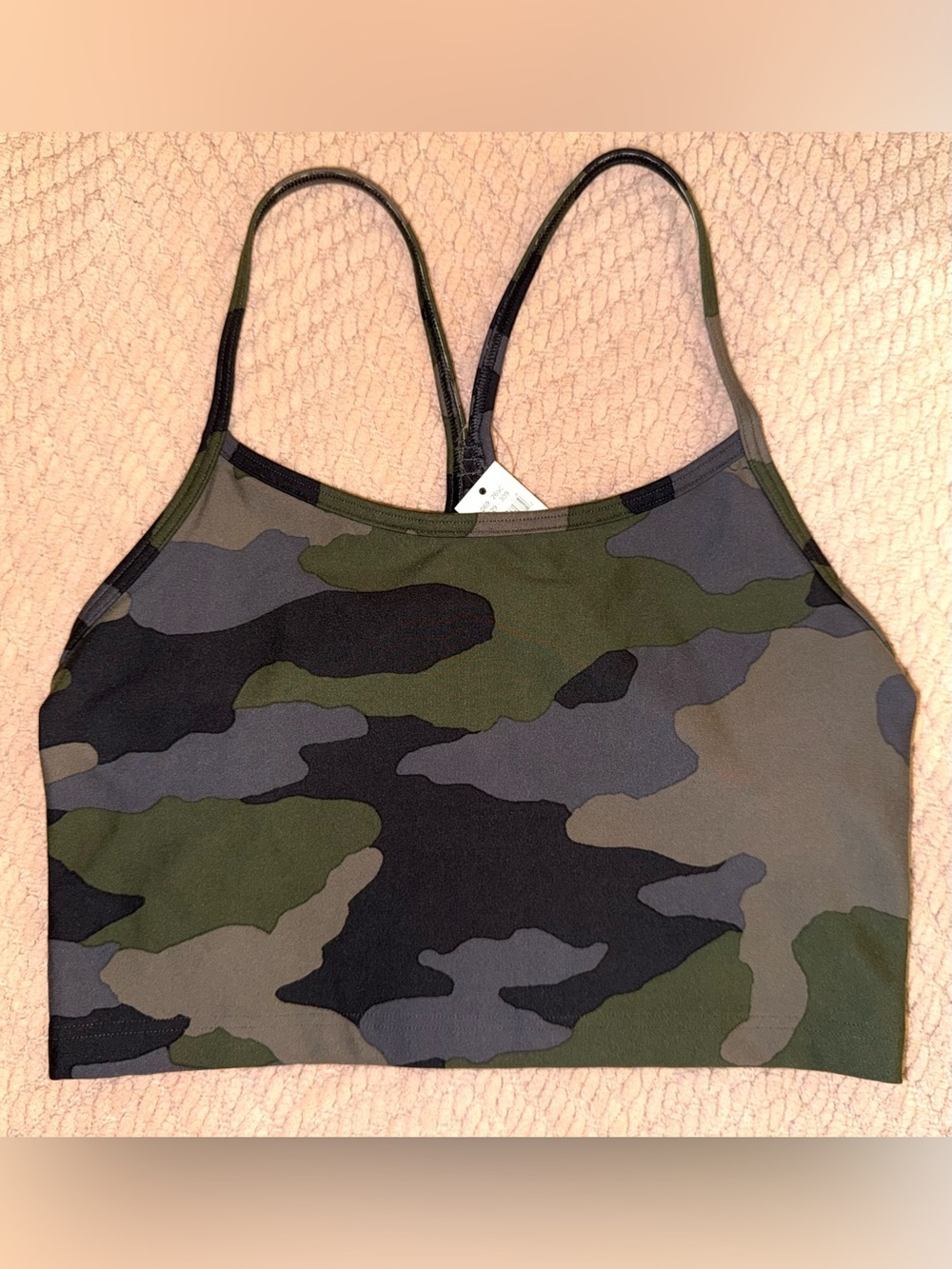 Aerie OFFLINE Hugger Longline Racerback Sports Bra Camo NWT Small